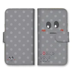 iPhone14ProMax ケース 手帳型 アイフォン14 プロマックス スマホケース 携帯ケース ドット柄 面白い おもしろい 変顔 顔 絵文字 変なやつ かわいい ドット柄 ドット 水玉 カラー05