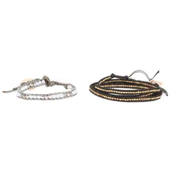 新品 CHAN LUU チャンルー ブレスレット ビーズブレスレット ラップブレスレット 2本セット シルバー ブラック ゴールド アクセサリー ブランドのサムネイル