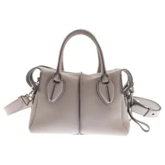 TOD'S (トッズ) Dスタイリング 2wayハンドバッグ ショルダーバッグ 肩掛けバッグ グレー レザー