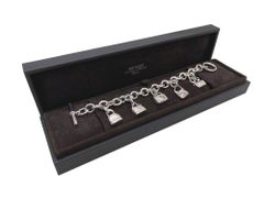 【新品同様品】HERMES エルメスアミュレット 5 アイコンバッグモチーフ ブレスレット 925シルバー ♯16 ボリード×ケリー×プリュム×トリム×コンスタンス ジュエリー アクセサリー ファッション 小物 レディース 女性用 ブランド レア プレゼント