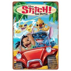 【856】新品 レトロ ブリキ看板 ★ Stitch! THE MOVIE ★ スティッチ！ 沖縄県 ディズニー Disney アメリカン雑貨 ガレージ フェンス ヴィンテージ