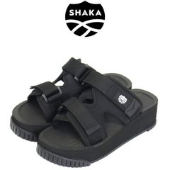 SHAKA (シャカ) WMS SK-314 CHILL OUT PLATFORM チルアウト プラットフォーム ストラップ 厚底 レディース スポーツサンダル BLACK SK013 BLACK US8-約26.0cm