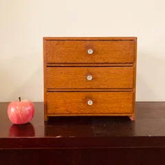 昭和レトロ  ラワン材の小引出し　引出し3杯　A4サイズ入ります　小物入れ　／古家具