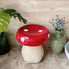 キノコ きのこ 椅子 イス いす インテリア 美品 綺麗 赤 - メルカリ