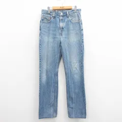 W36/古着 ジーンズ Levis リーバイス 505 メンズ 00s ヒゲ コットン 薄紺 ネイビー デニム 25sep30 中古 ボトムス ジーパン Gパン ロング 