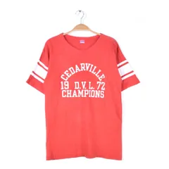 70s チャンピオン USA製 ヴィンテージTシャツ バータグ フットボールTシャツ アーチロゴ カレッジ 3段プリントメンズL