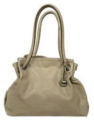 FURLA オールレザー セミショルダーハンドバッグ カーキ 送料無料 