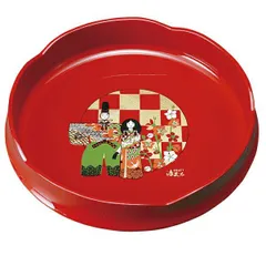 紀州塗り ８寸 梅鉢 朱 格子雛 ひな祭り 24cm 和 丸 菓子鉢 かわいい 初節句 日本製