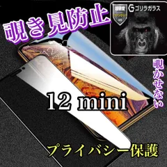 プライバシー保護覗き見防止強化ガラスフィルムiPhone12mini