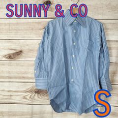 SUNNY & CO サニーカンパニー メンズ トップス シャツ ワイシャツ 長袖 青色 ブルー 水色 ストライプ 縦縞 Sサイズ相当 Sサイズ S (5800 bbb500)