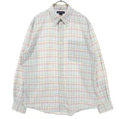 LANDS' END ランズエンド チェック柄 長袖 ボタンダウンシャツ M メンズ 古着