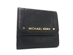 ■美品■ MICHAEL KORS マイケルコース レザー 三つ折り 財布 ウォレット 札入れ 小銭入れ カード入れ レディース ブラック系 DI3853