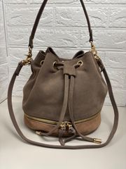 難あり】FURLA フルラ コスタンザ 茶 レザー 巾着 ショルダーバッグ