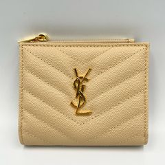 サンローラン SAINT LAURENT 二つ折り財布 モノグラム バイフォールドウォレット レザー レディース