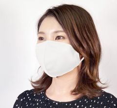 ハンドメイド！ 水着素材マスク 日本製 2枚セット（ホワイト）AGU 駅伝　RKU サッカー部使用！