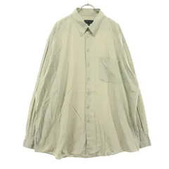 美品 PERRY ELLIS ペリーエリス 90s 00s オールド 長袖 コットンシャツ ベージュ メンズ 古着