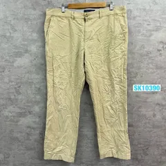 TOMMY HILFIGER イエローベージュ ジップフライ チノパンツ 36/32 実寸W38in 0950208 USA 海外輸入 古着 SK10390