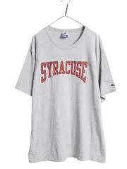 【お得なクーポン配布中!】 90s チャンピオン カレッジ プリント 半袖 Tシャツ メンズ XL / オールド ヘビーウェイト 目付き 大きいサイズ カットソー シンプル 杢 灰