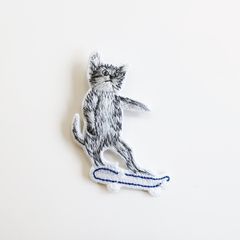 【LM / エルム】ブローチ ネコスケボー  /  立体刺繍アクセサリー 猫 cat