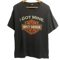良品 HARLEY-DAVIDSON ハーレーダビッドソン 2000年製 ロゴプリント ショートスリーブ Tシャツ カットソー ブラック メンズ 古着 中古 USED
