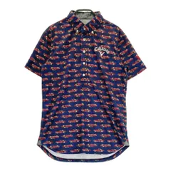 サイズ：M CALLAWAY キャロウェイ  半袖ポロシャツ ボタンダウン 総柄 ネイビー系 [240101459326] ゴルフウェア メンズ ストスト