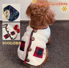 犬服 犬の服 ドッグウェア クリスマス ペット服 裏起毛 秋冬 犬用 タンクトップ 小型犬 ペット用 猫 ねこ コート ジャケット クリスマス