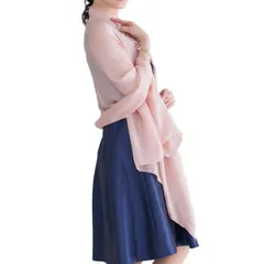 [アウニイ] 大判 パシュミナタッチ パーティー ストール ショール マフラー 結婚式 レディース god-069 (ライトピンク)