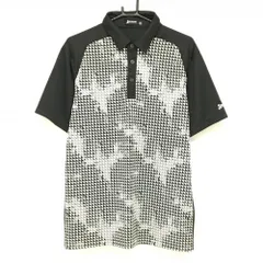 【超美品】スリクソン 半袖ポロシャツ 黒×白 前身頃総柄  メンズ LL ゴルフウェア SRIXON