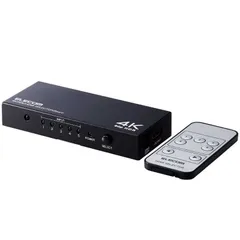 【新品 未使用 未開梱】エレコム　ELECOM　HDMI切替器(5ポート) PC ゲーム機 マルチディスプレイ ミラーリング 専用リモコン付き 4K 60Hz(18Gbps) 　DH-SW4KP51BK