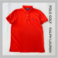 POLO GOLF 　ポロゴルフ　RALPH LAUREN　ラルフ　GOLF　ゴルフウェア　夏物　ロゴ刺繡　オレンジ　半袖　半袖シャツ　M