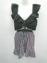 ◇ ⊂ Beauty Show 水着　セット　体系カバー　セパレート サイズXL ブルー　ブラック レディース P  【1409250029097】