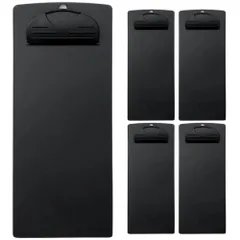 Chicer 伝票ホルダー (黒 中サイズ 5個セット) 伝票バインダー 伝票クリップボード 伝票ばさみ お会計ボード ファイルクリップ 飲食店 レストラン 備品 ((中)5個) [(中)5個]