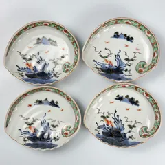 送料無料旧家蔵出古伊万里中皿5枚径18.5cm