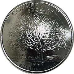 クォーターダラー◆記念硬貨◆本物 コンチョ コインコンチョ◆２５セント◆約直径２３mm◆コネクティカット