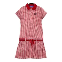 サイズ：M FILA GOLF フィラゴルフ  半袖ポロ ワンピース チェック柄 レッド系 [240101373085] ゴルフウェア レディース ストスト