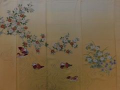 掛け軸 堤不覇 作『 秋草 』 絹本 共箱 希少 軸装 茶道具 掛軸 美品