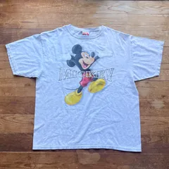 90's USA製 Disney Mickey INC Tシャツ　古着　ディズニー　ミッキー　グレー　XL