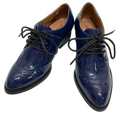 未使用に近い CAMPER 37 レースアップシューズ ネイビー スエード 