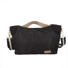 ☆ ブラック/グレーベージュ ☆ LIZDAYS キルティングナイロンショルダーバッグ トートバッグ レディース キルティング ショルダーバッグ ハンドバッグ 鞄 かばん バッグ バック 斜めがけ 大人 軽い 軽量 通勤 通学 おしゃれ きれいめ 肩掛け