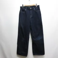 ユニクロ UNIQLO バギー ジーンズ  26 インディゴ ワイド デニム パンツ ジッパーフライ