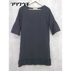 ◇ Doux archives ドゥ アルシーヴ 長袖 膝丈 ワンピース サイズM ブラック レディース 【中古】 【1002801484590】のサムネイル