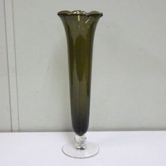 昭和 レトロ ガラス 一輪挿し 花瓶 アンティーク ウランガラス? 詳細不明 併売