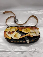【一点物✨】本革 ハンドメイド ショルダーバッグ   🌼レトロ×フラワーアート×手彫りデザイン🌼   牛革×手縫い×ハンドクラフトの逸品 m9268