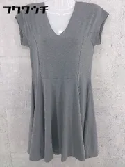 ◇ Adam et Rope’ アダム エ ロペ Vネック 半袖 膝丈 ワンピース サイズ38 グレー レディース 【中古】 【1002800371167】