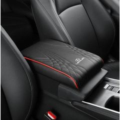 ◆レクサス LEXUS◆ブラック/レッドエッジ◆アームレストマット コンソールボックスパッド 形状記憶 肘置きカバー 収納ボックスマット 革製