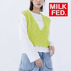ベスト ミルクフェド MILKFED KNIT VEST 103241015003 レディース イエロー 黄色 ジレ レディース milkfed 可愛い オシャレ ブランド 春 夏 かぎ針編み クロシェット シンプル 無地 重ね着