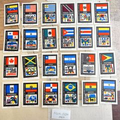 479・【1点】マッチラベルシート　国旗・都市　A　24柄　1969年頃　　レア　アンティーク　ラベルシート 切手趣味週間　コレクション　海外ヴィンテージ　蚤の市　海外アンティーク　図鑑　ラベル　海外紙物　チェコ　海外紙もの　雑記帳