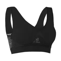 ナイトブラ スポーツブラ 大きいサイズ 小さいサイズ 育乳 ノンワイヤ― メッシュ カップ付き パッド取外 お休みブラ ハーフトップ シンプル 無地 黒 白 ha-001