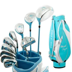 フォロー割実施中！(公式)ワールドイーグル WE FL-01★V2 クラブセット アクアブルー 【右利き用/左利き用】 付属バッグ：G510キャディバッグ ブルーのサムネイル