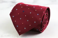 ディズニー ブランド ネクタイ ミッキー ストライプ柄 ドット 小紋柄 PO メンズ ワインレッド Disney 【中古】